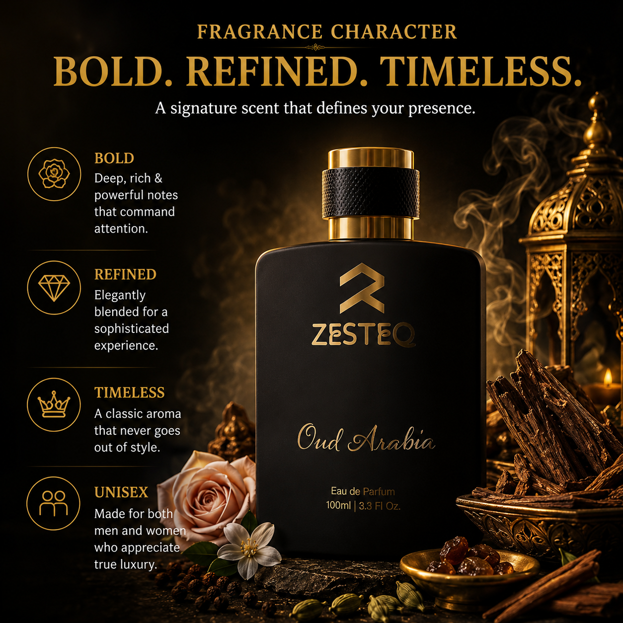 Oud Arabia Luxury Perfume, Unisex, Perfume for men, Perfume for women (100 ml)