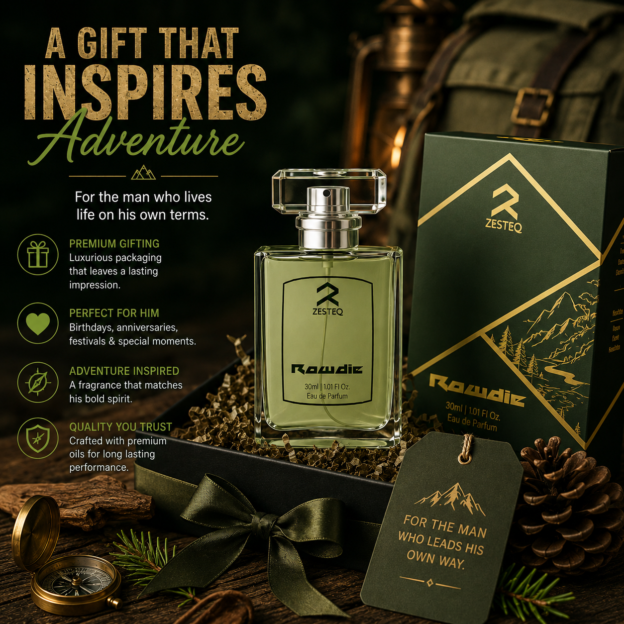 Rowdie Luxury perfume for men branded, Fragrance of smart man