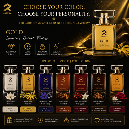 Zesteq Gold Eau De Parfum (30 ml)| Radiant &amp; Opulent Fragrance | A Touch of Luxury | Unisex