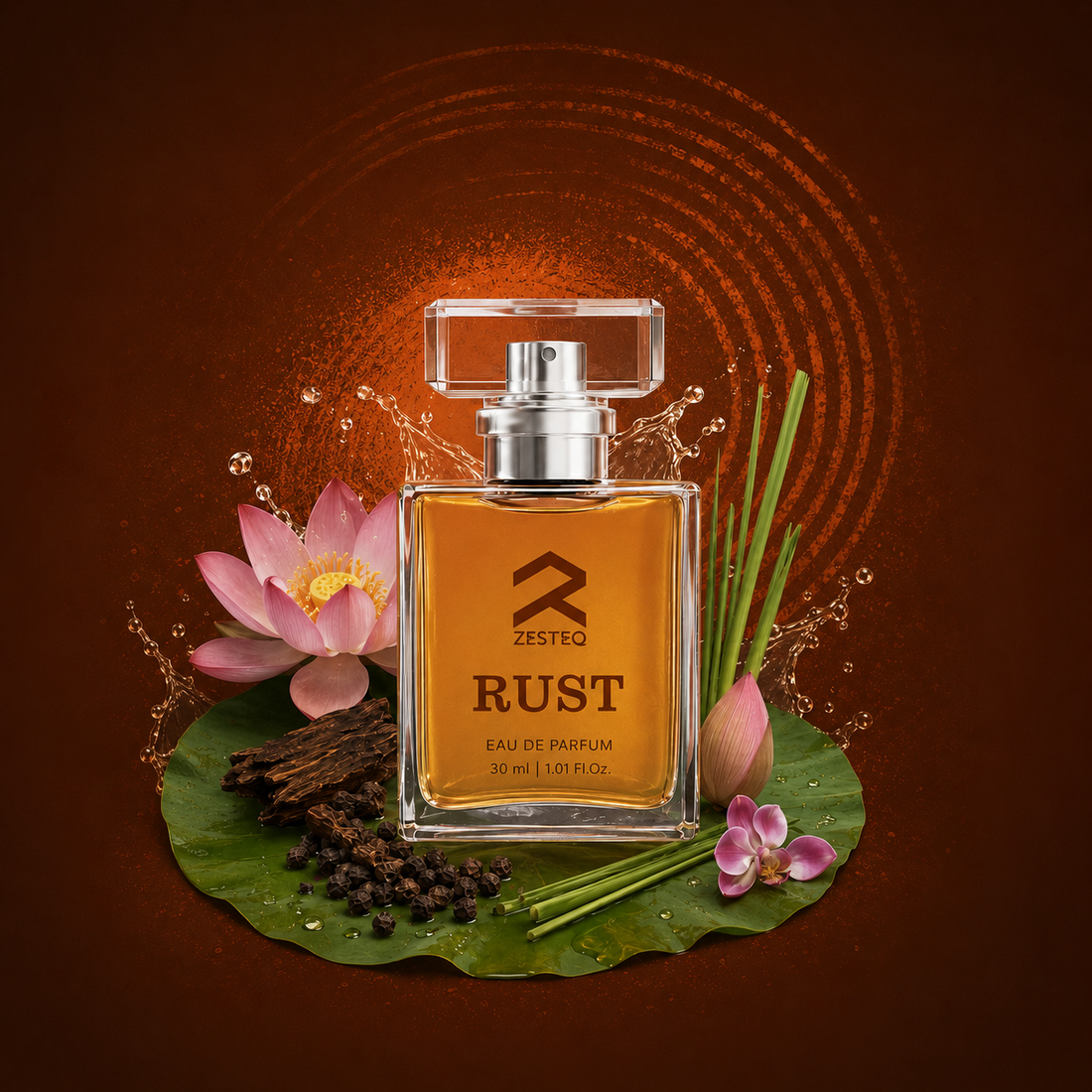 Zesteq Perfume Rust EDP (30 ml) | Earthy &amp; Warm Fragrance | Unique &amp; Grounding | Unisex Branded Perfume for Men and Women