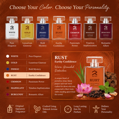 Zesteq Perfume Rust EDP (30 ml) | Earthy &amp; Warm Fragrance | Unique &amp; Grounding | Unisex Branded Perfume for Men and Women