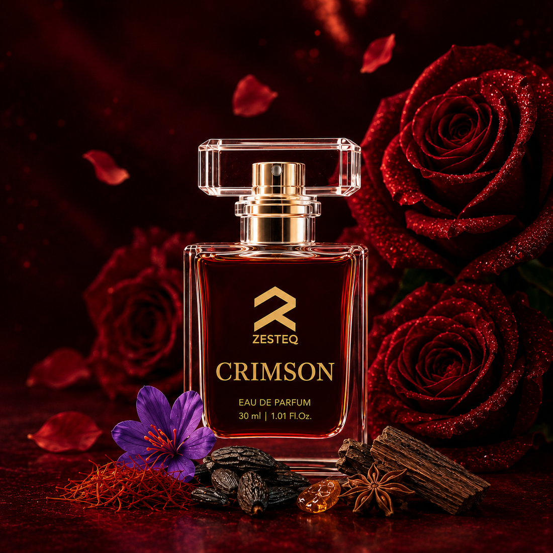 Zesteq Perfume Crimson EDP(30 ml) | Passionate &amp; Vibrant Fragrance | Captivating &amp; Long-Lasting |Perfume for Women long lasting