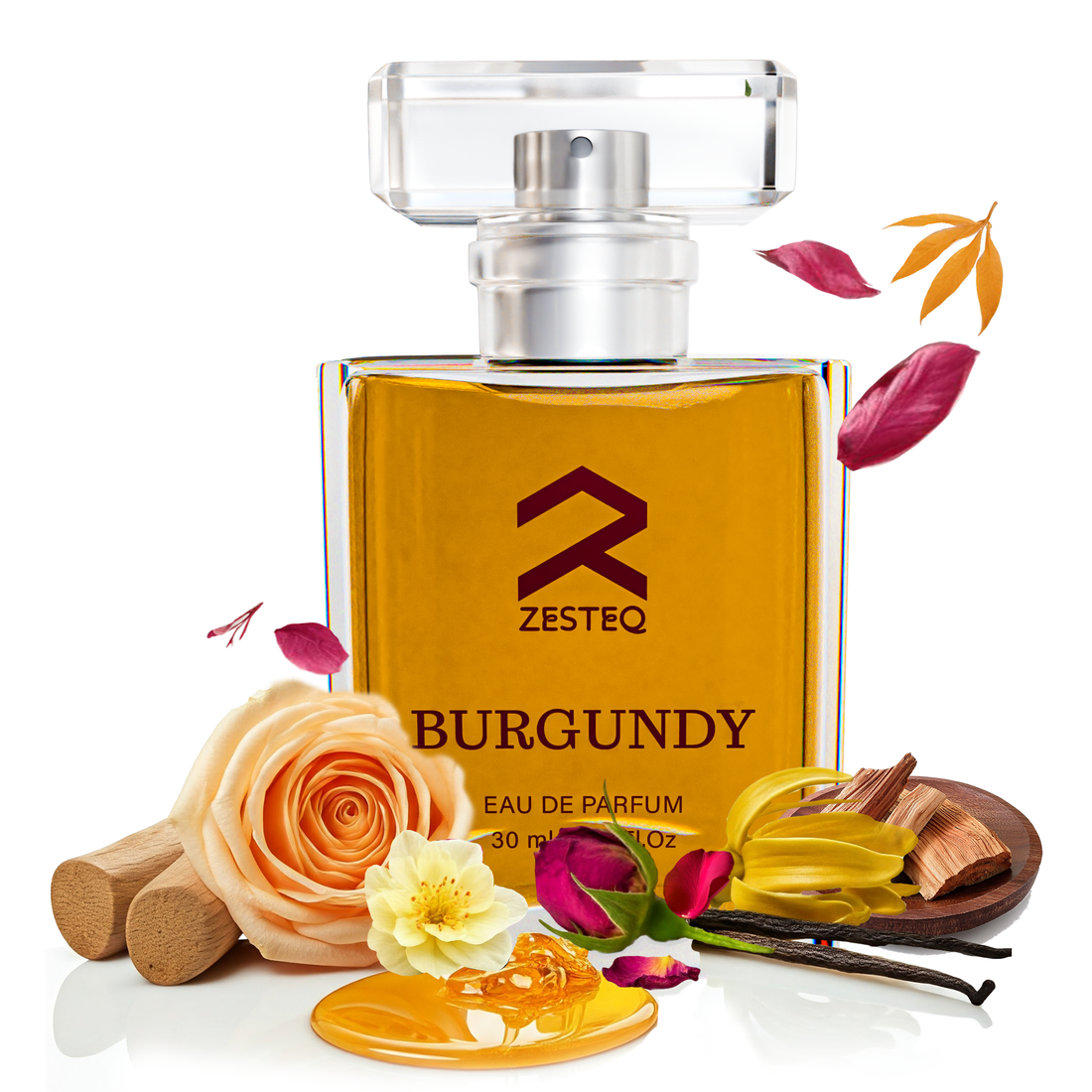Zesteq Burgundy Eau De Parfum (30 ml) | Sensual &amp; Sophisticated Fragrance | Perfect for Evening Wear |Luxury Perfumes for Women