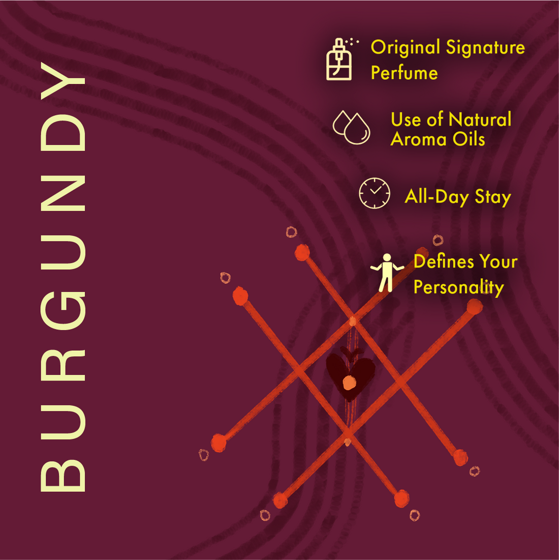 Zesteq Burgundy Eau De Parfum (30 ml) | Sensual &amp; Sophisticated Fragrance | Perfect for Evening Wear |Luxury Perfumes for Women