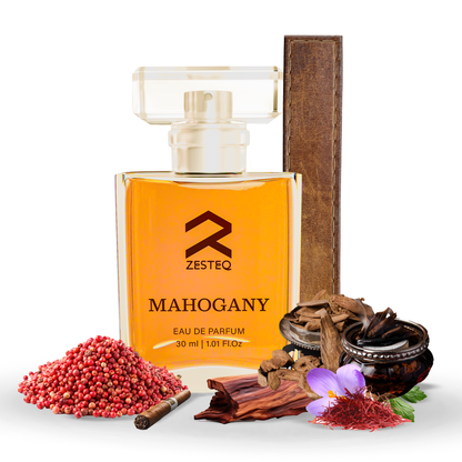 Zesteq Mahogany Eau De Parfum (30 ml) | Warm &amp; Woody Fragrance | Rich &amp; Inviting | Perfume for Men long lasting smell Mahogany