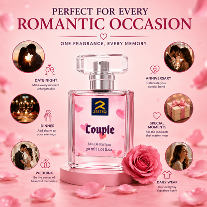Zesteq Couple Eau de Parfum (30 ml)| Pheromone based mood enhancing perfume Unisex