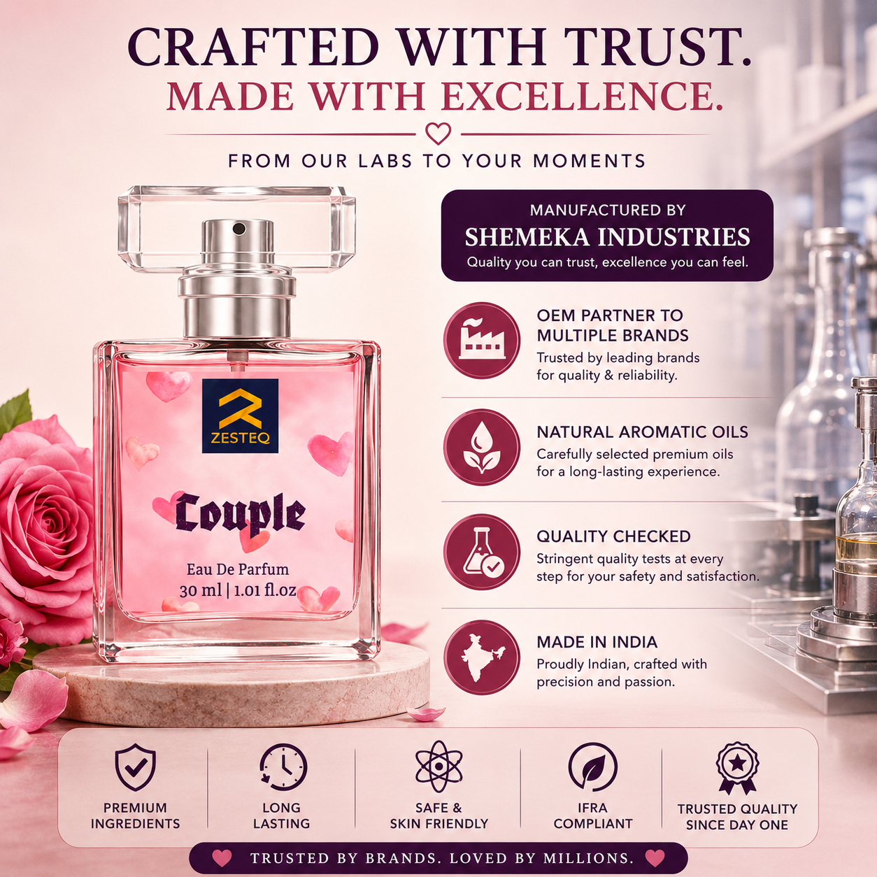 Zesteq Couple Eau de Parfum (30 ml)| Pheromone based mood enhancing perfume Unisex