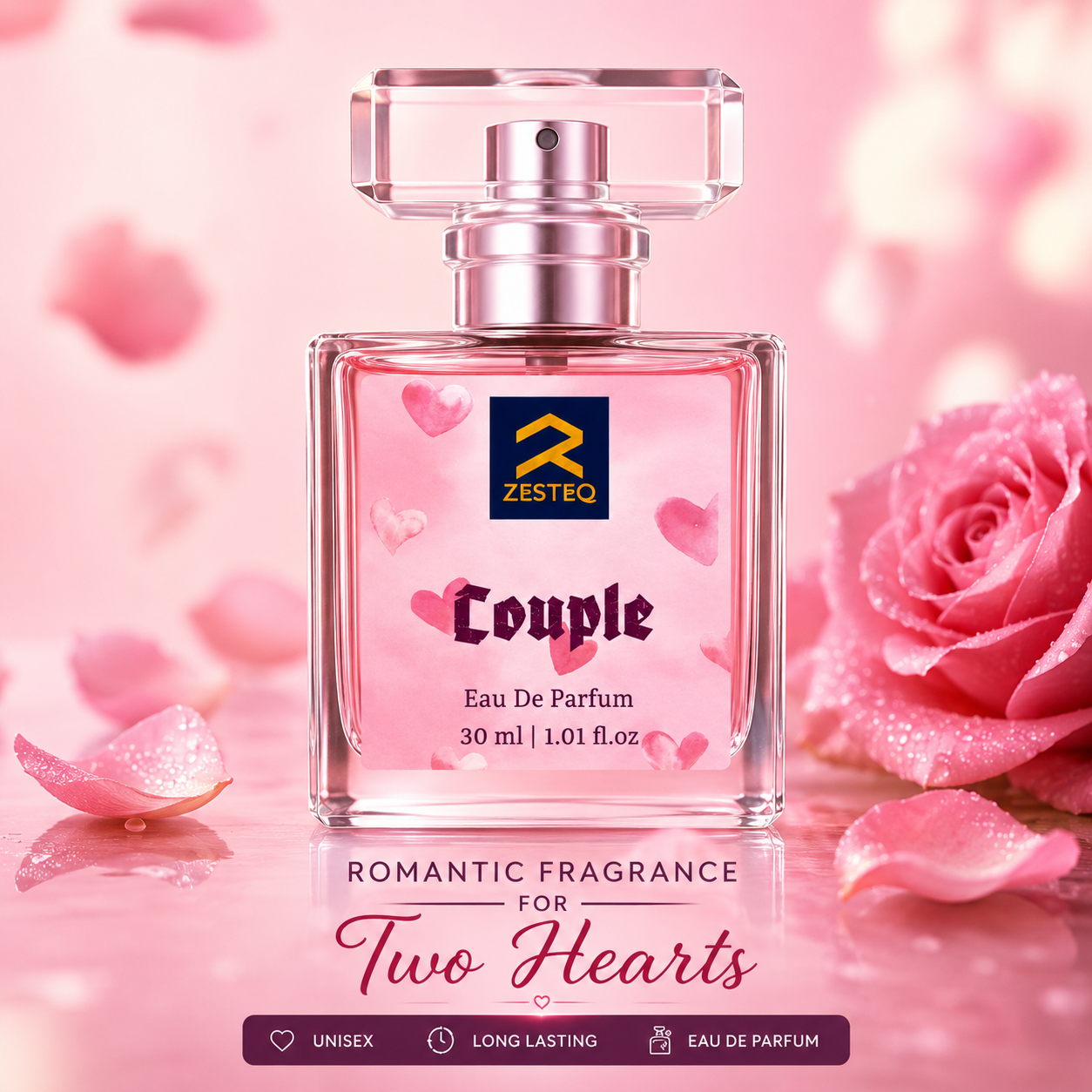Zesteq Couple Eau de Parfum (30 ml)| Pheromone based mood enhancing perfume Unisex