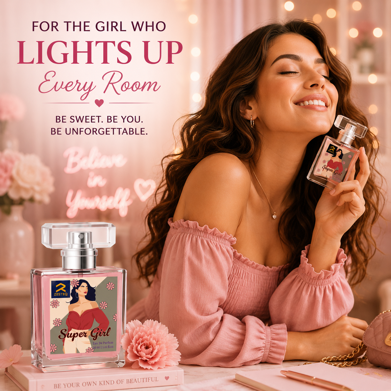 Zesteq Super Girl Eau de Parfum (30 ml ) | Sweet &amp; Innocent Perfume for Women