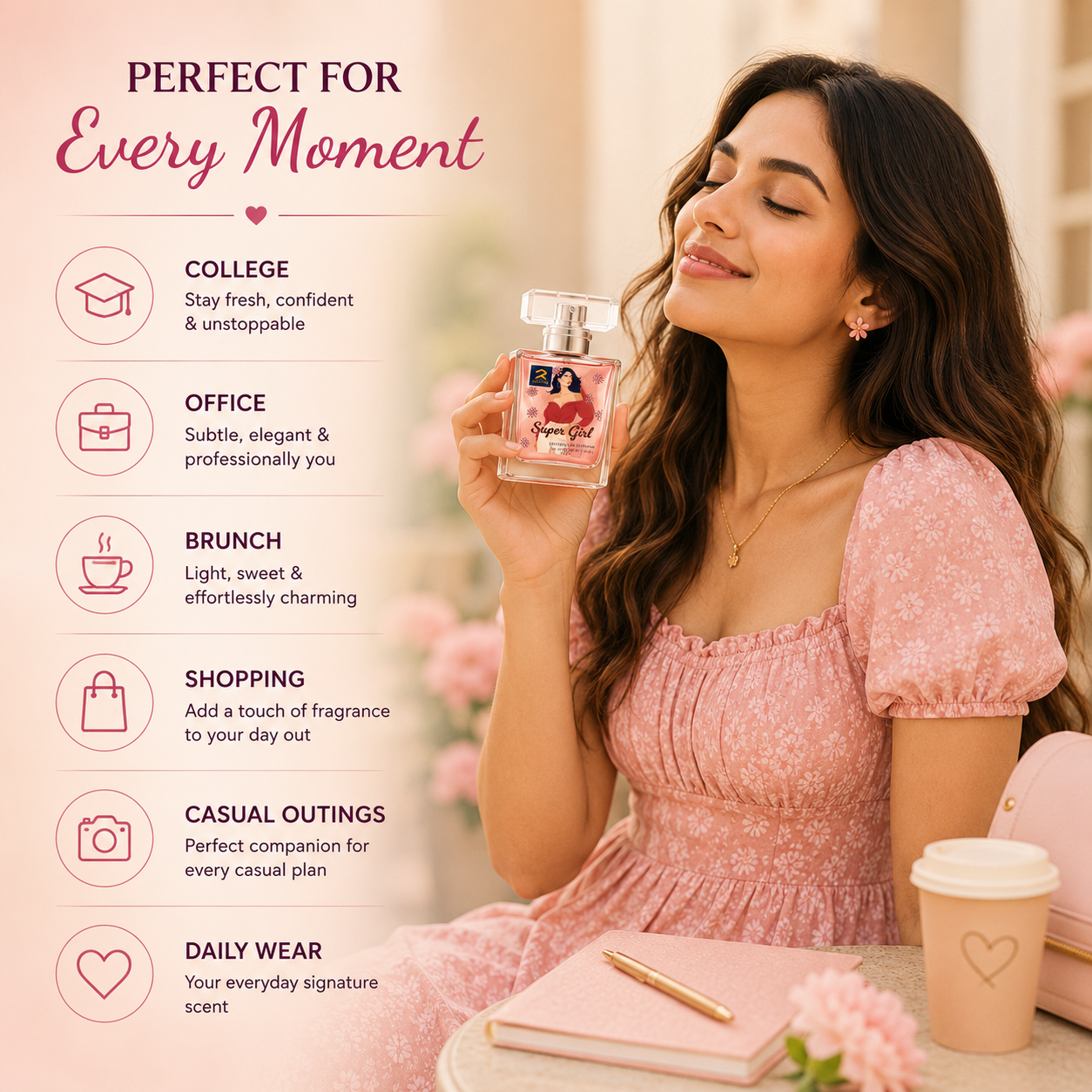 Zesteq Super Girl Eau de Parfum (30 ml ) | Sweet &amp; Innocent Perfume for Women