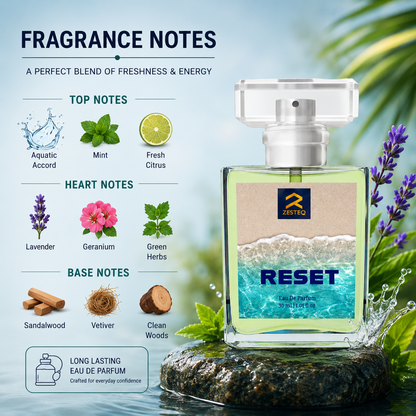 Zesteq Reset Eau de parfum (30 ml) | Energising &amp; Refreshing Perfume for Men