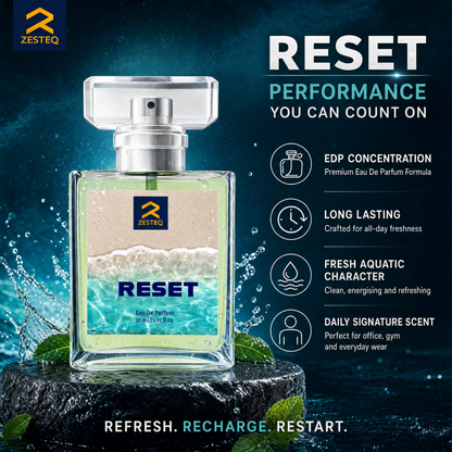 Zesteq Reset Eau de parfum (30 ml) | Energising &amp; Refreshing Perfume for Men