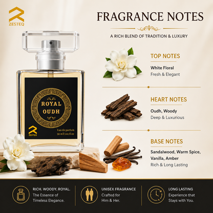 Zesteq Royal Oudh Eau de parfum ( 30 ml) Unisex Perfume for Elegance &amp; Royal Experience