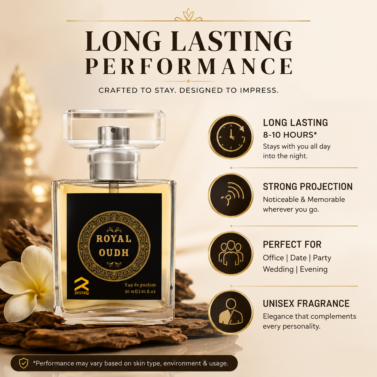 Zesteq Royal Oudh Eau de parfum ( 30 ml) Unisex Perfume for Elegance &amp; Royal Experience