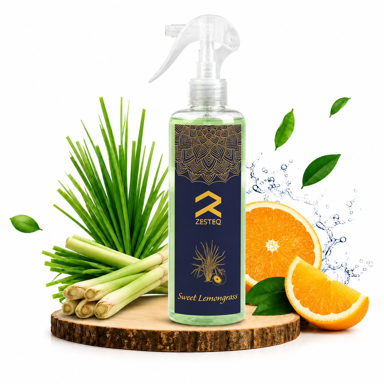 Zesteq Sweet Lemongrass Air Freshener  for Home, Car, Office, Washrooms, Made of Premium Natural oils (500 ml)