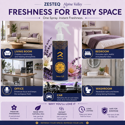 Zesteq Swiss Life Room Freshener for House, Office, Washrooms, Car, Made up of premium natural oils (500 ml)