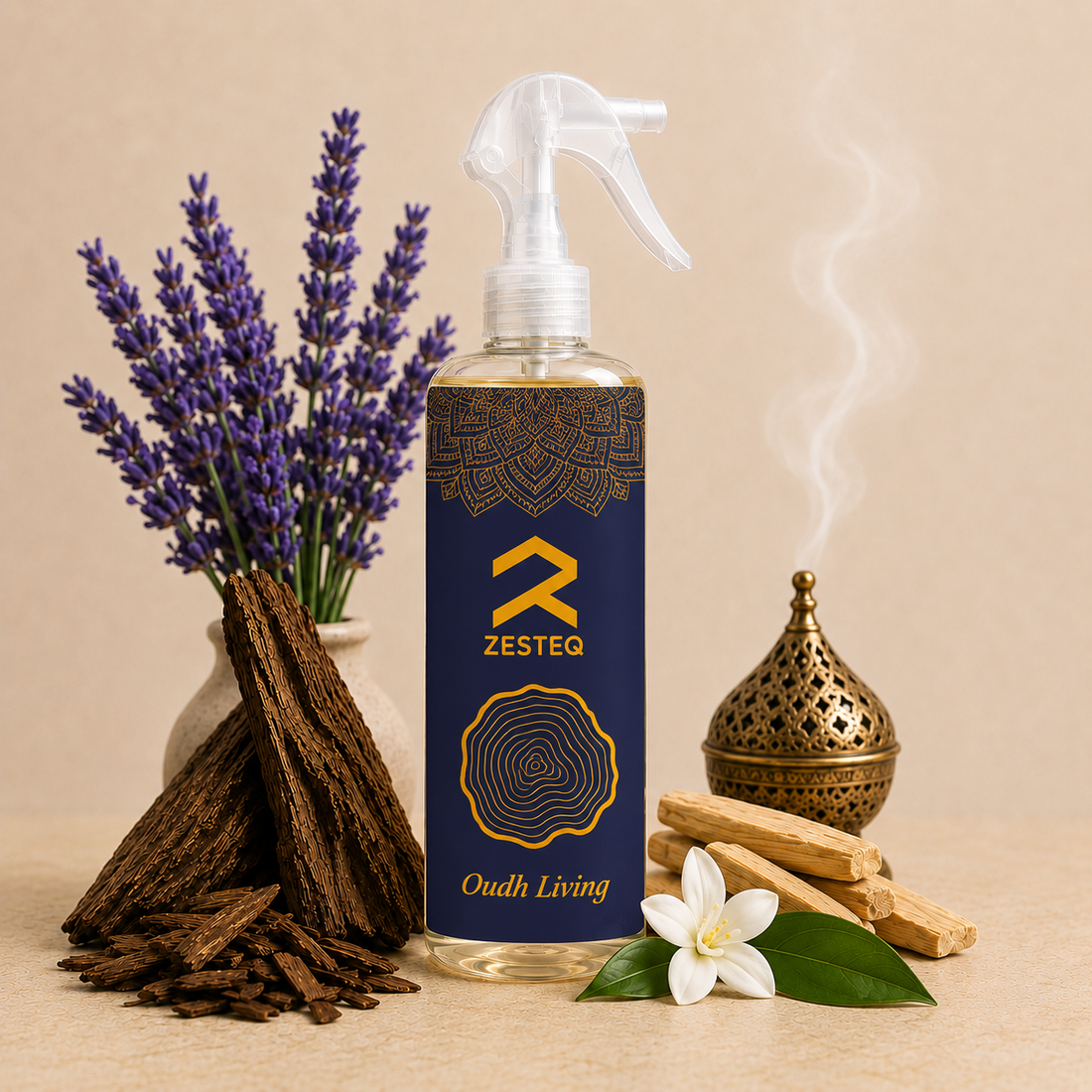 Zesteq Oudh Living Room Freshener for House, Office, Washrooms, Car, Made up of premium natural oils (500 ml)