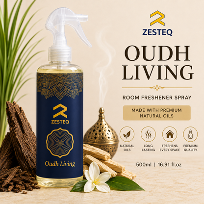 Zesteq Oudh Living Room Freshener for House, Office, Washrooms, Car, Made up of premium natural oils (500 ml)