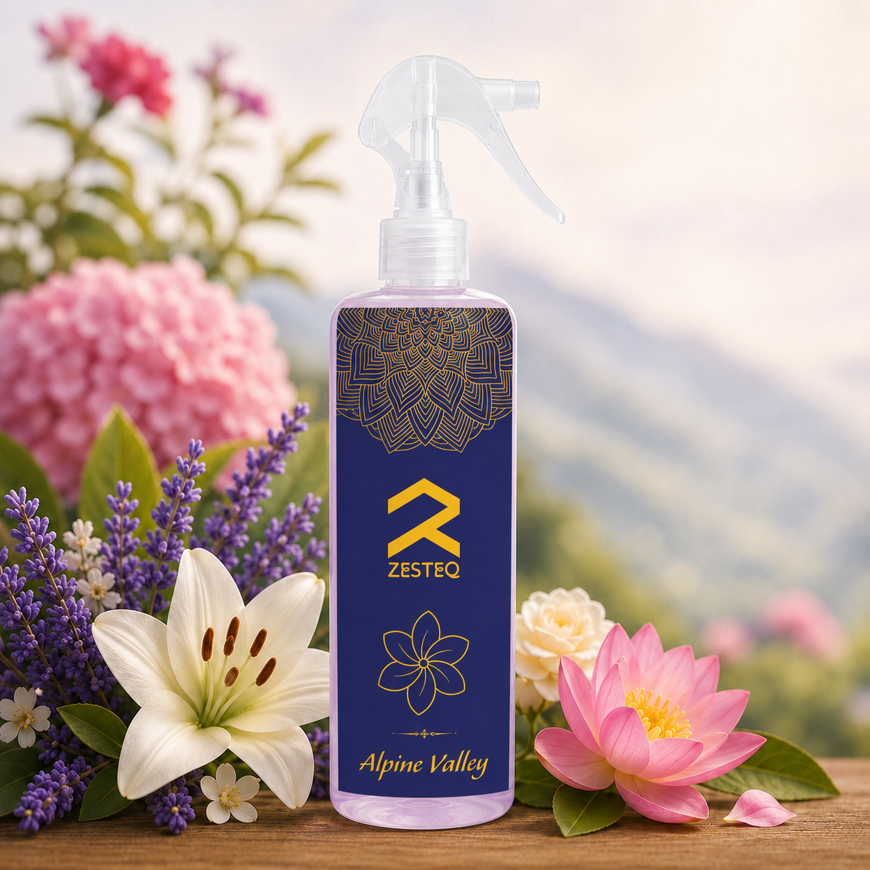 Zesteq Alpine valley Air Freshener for Home, Office, Washrooms, Car, Made up of premium natural oils (500 ml)