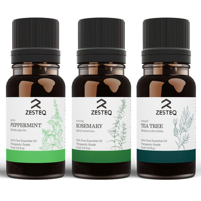 Zesteq Peppermint, Rosemary &amp; Tea Tree Essential Oil Combo