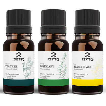 Zesteq Tea Tree, Rosemary &amp; Ylang Ylang Essential Oil Combo